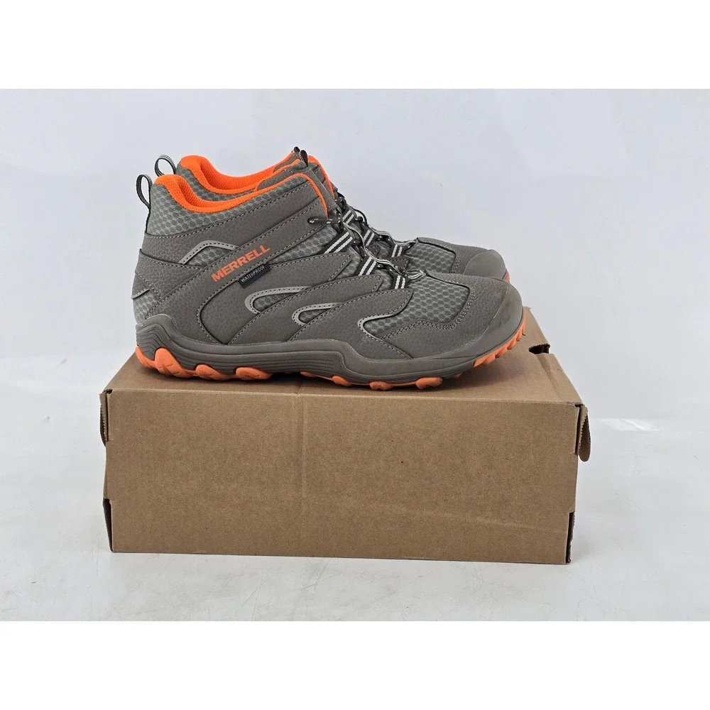 Merrell Chameleon 7 ACS Mid Hiking Boots Kids 5.5 Grey Orange MK262177 - New